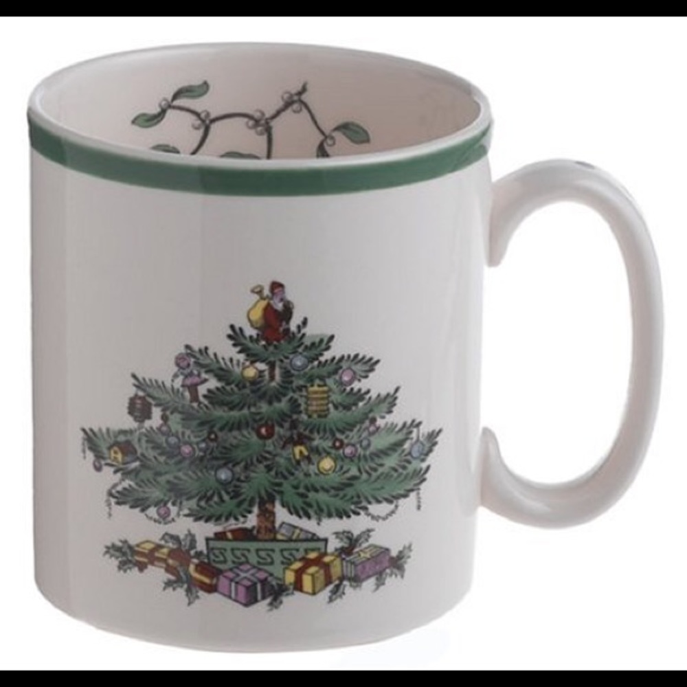 Spode Christmas Tree Porcelain 9 oz coffee mugs set of 6  Size: 8x8x8 England